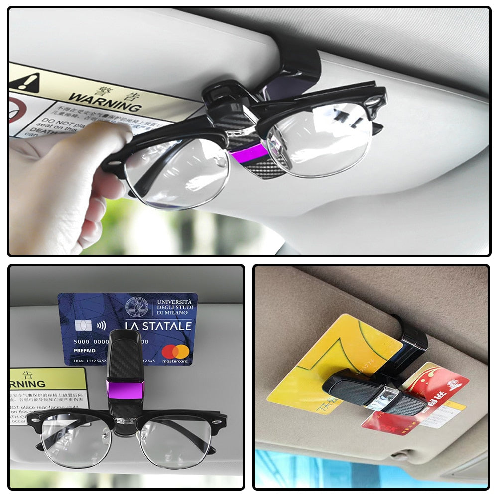 Clipe de suporte de óculos e cartão universal kit Clipcar