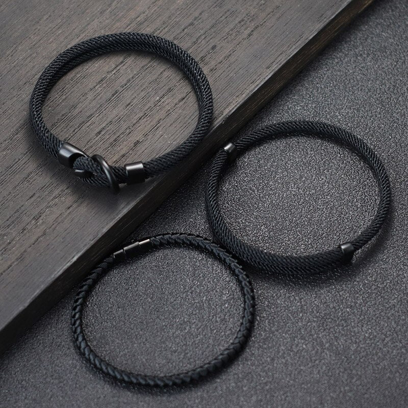 kit 3 pulseiras minimalista de corda hope